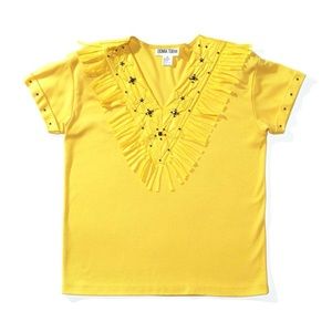 80s Studded & Fringed Western Blouse